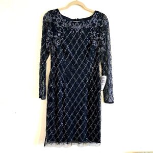 Adrianna Papell Navy Beaded Dress